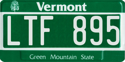 VT license plate LTF895
