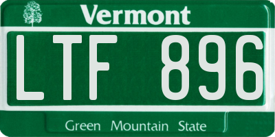 VT license plate LTF896