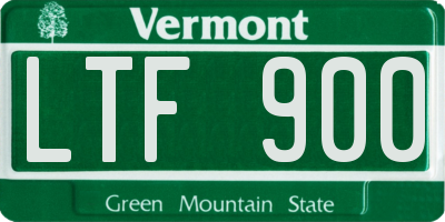 VT license plate LTF900