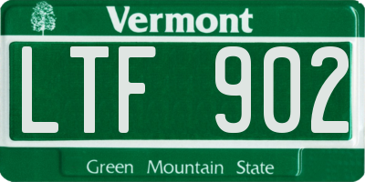 VT license plate LTF902