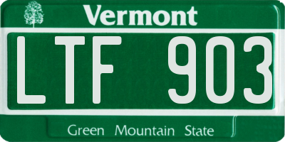 VT license plate LTF903