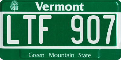 VT license plate LTF907