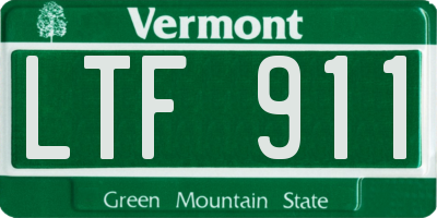 VT license plate LTF911