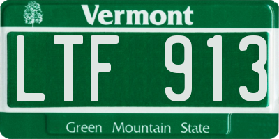 VT license plate LTF913