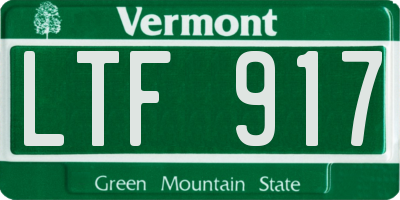 VT license plate LTF917