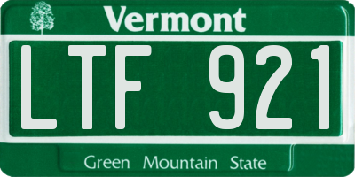 VT license plate LTF921