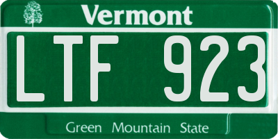 VT license plate LTF923