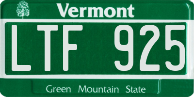 VT license plate LTF925