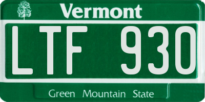 VT license plate LTF930