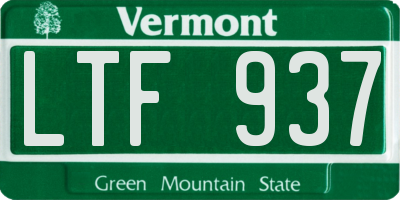 VT license plate LTF937