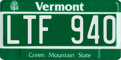 VT license plate LTF940