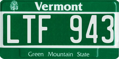 VT license plate LTF943