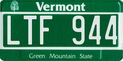 VT license plate LTF944