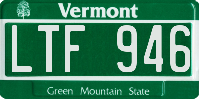VT license plate LTF946
