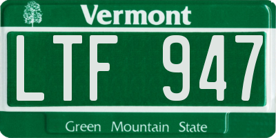 VT license plate LTF947
