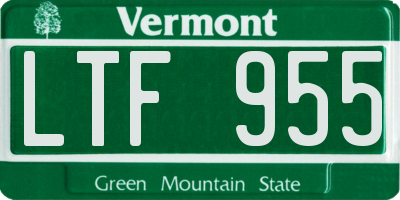 VT license plate LTF955