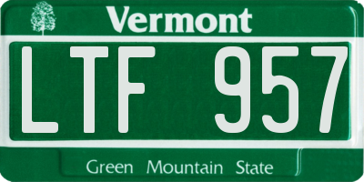 VT license plate LTF957