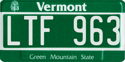 VT license plate LTF963