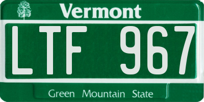 VT license plate LTF967