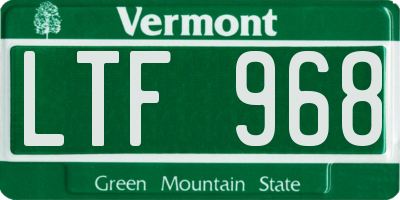 VT license plate LTF968