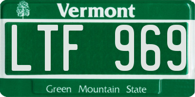 VT license plate LTF969