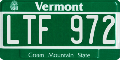 VT license plate LTF972