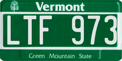 VT license plate LTF973