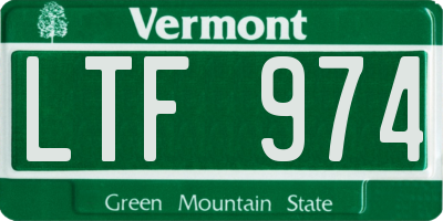 VT license plate LTF974
