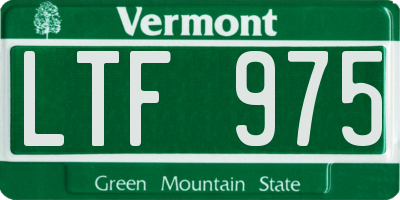 VT license plate LTF975
