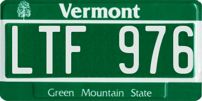 VT license plate LTF976