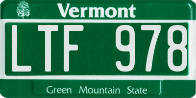 VT license plate LTF978