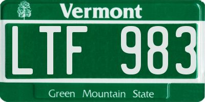 VT license plate LTF983