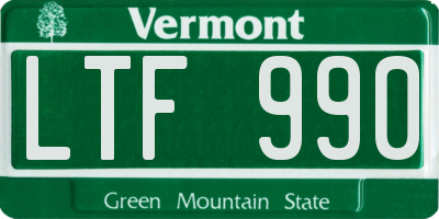 VT license plate LTF990