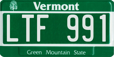 VT license plate LTF991