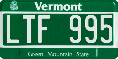 VT license plate LTF995