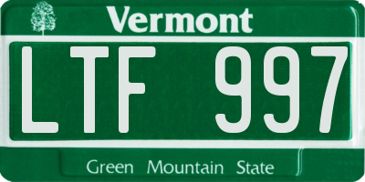 VT license plate LTF997