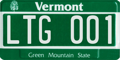 VT license plate LTG001