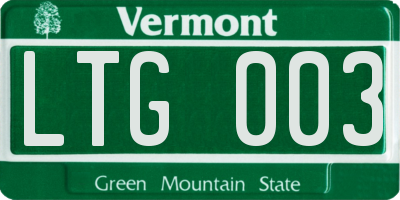 VT license plate LTG003