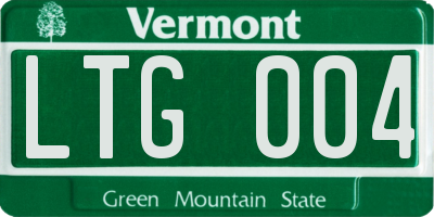 VT license plate LTG004