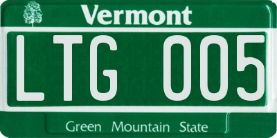 VT license plate LTG005