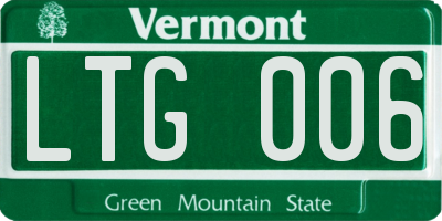 VT license plate LTG006