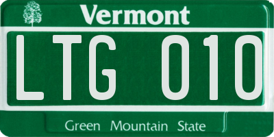 VT license plate LTG010