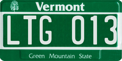 VT license plate LTG013