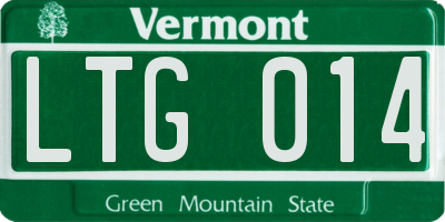 VT license plate LTG014