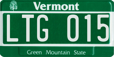 VT license plate LTG015