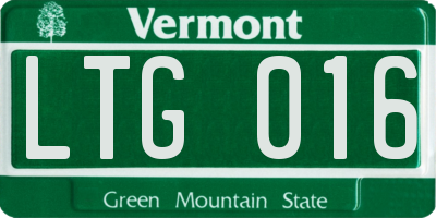 VT license plate LTG016