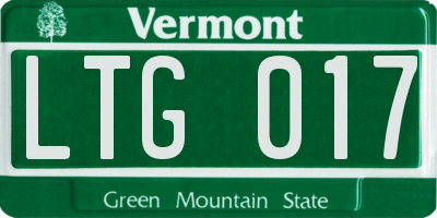 VT license plate LTG017