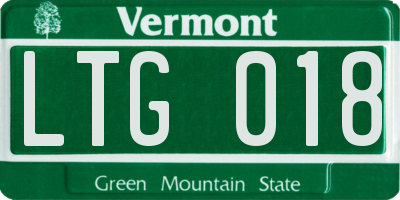 VT license plate LTG018