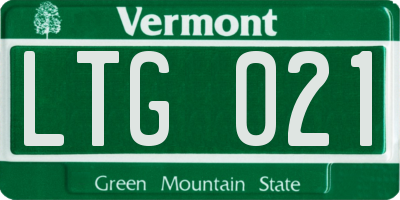 VT license plate LTG021