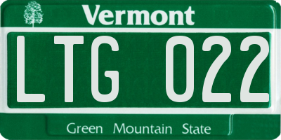 VT license plate LTG022